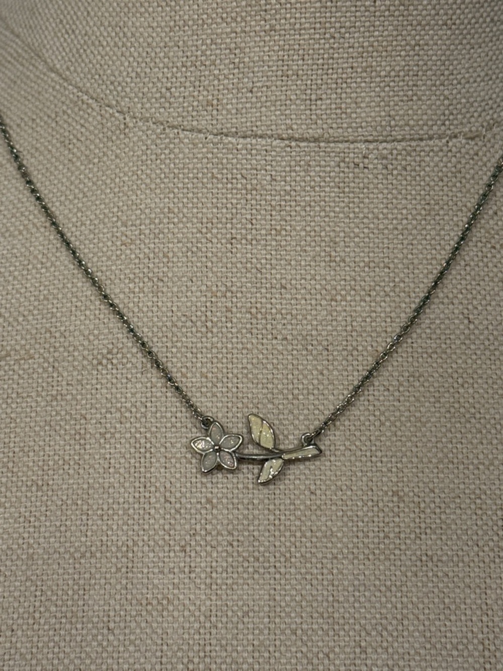 COACH Silver Floral Branch Pendant Necklace - Women Jewelry - Picture 4 of 4